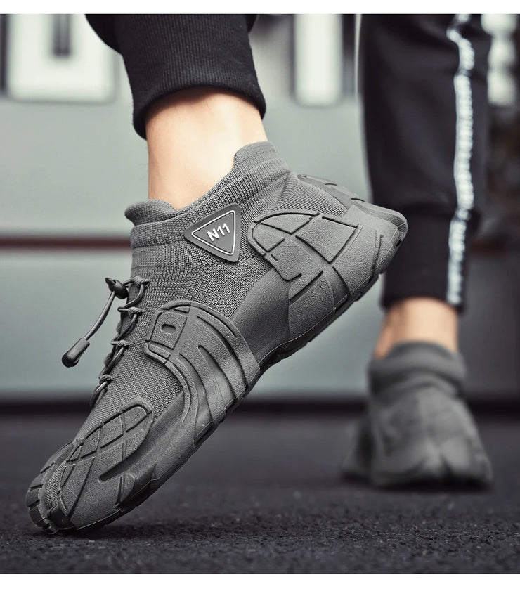 Men Trendy Octopus Sports Shoes Men Mesh Breathable Jogging Shoes Oversize Walking Shoes Male Footwear Mid-top Sock Sneakers
