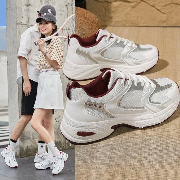 Mesh Sports Casual Running Round Toe Sports Women's Breathable Shoe Are Lightweight Comfortable Low Tie Shoes for Outdoor Hiking