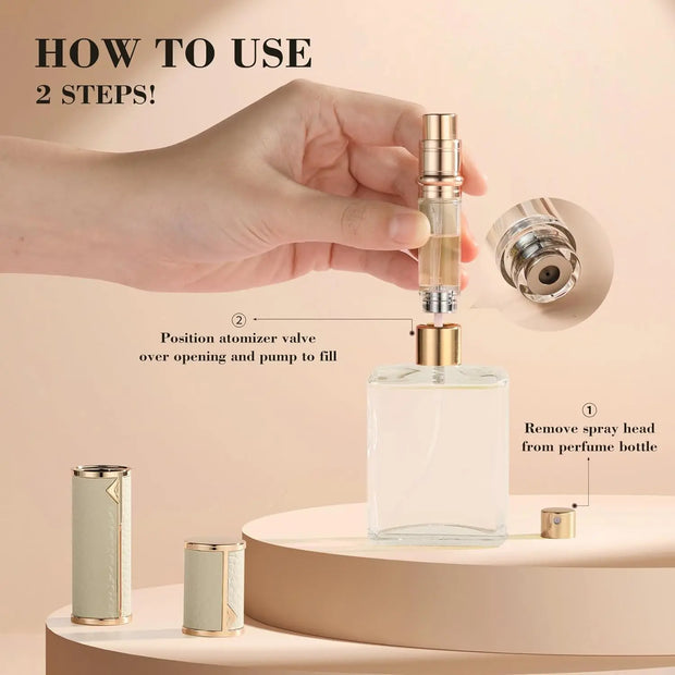 Perfume Travel Refillable Bottle 5ml Perfume Atomizer Bottle Portable Size Sprayer Bottle Luxurious Pocket Perfume Dispenser