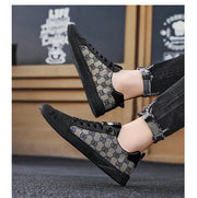 Luxury Black Men's Canvas Sneakers Designer Flat Vulcanized Shoes Men Low Top Casual Skateboard Shoes For Men Fashion Sneakers