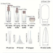 Travel Liquid Container Portable Tool Perfume Bottle Set Refillable Spray Lotion Shampoo Shower Tube Bottling Refill Cosmetic