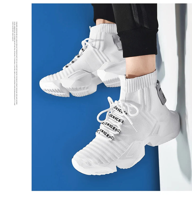 2025 New In Men's Retro Sock Sneakers High Top Chunky Men Shoes Breathable Thick Bottom Casual Shoes Zapatos De Hombre