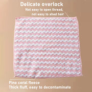 1pcs Bamboo Fiber Cleaning Towel Kitchen Dish Towel Coral fleece Striped Rag Household Dust Strong Absorbent Cleaning Cloth