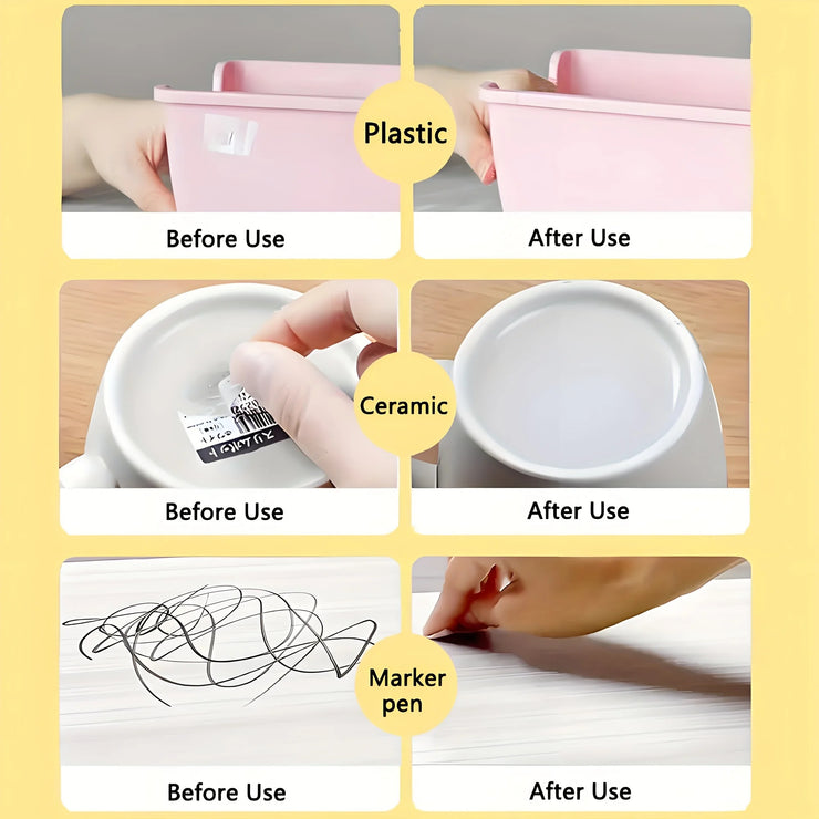 Disposable adhesive removal wipes - portable residue free cleaner suitable for kitchen, bathroom, living room, and car surfaces