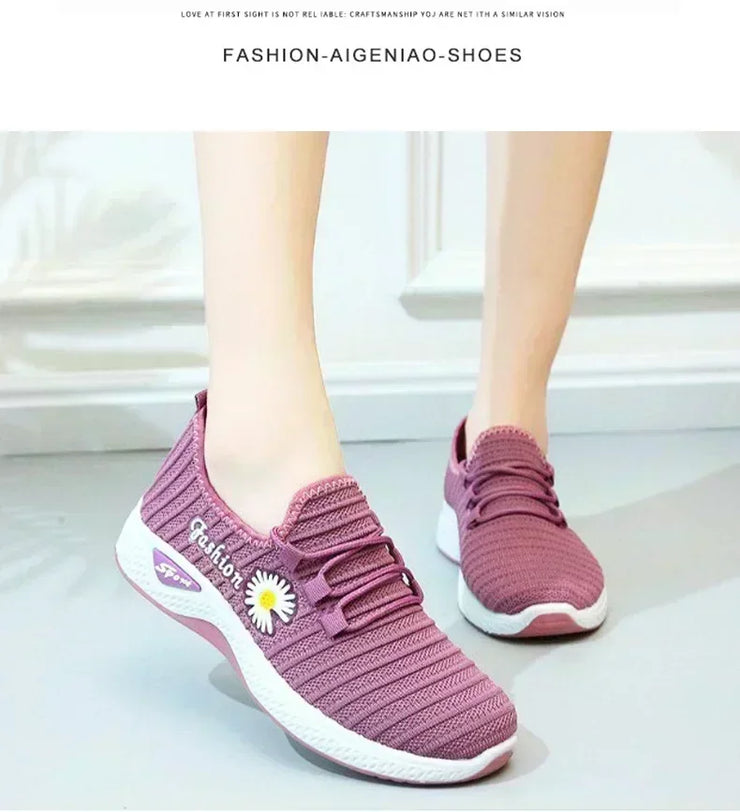 2025 NEW Stylish Women's Casual Flats in Fabric, Soft Sole Sneakers for Light Running and Everyday Wear