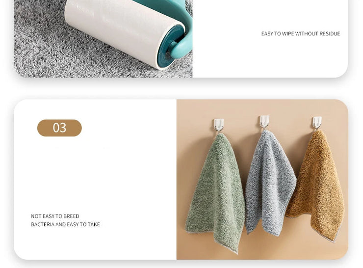 Bamboo Charcoal Fiber Cleaning Cloth Rags Water Absorption Non-Stick Oil Washing Kitchen Towel Household Cleaning Wiping Tools