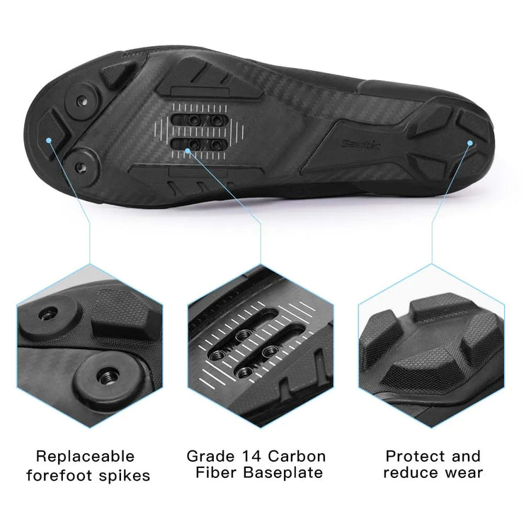 Santic Cycling Mountain Lock Shoes Outdoor Riding Sport MTB Bike Indoor Biking Carbon Fiber Sole Sneakers Comfortable Breathable
