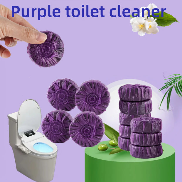 Purple Multi-Function Cleaning Tablets, Automatic Toilet Cleaning Tablets,Effervescent Tablets, Toilet  Foam Cleaning Deodorant