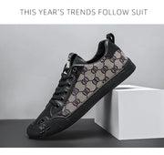 Luxury Black Men's Canvas Sneakers Designer Flat Vulcanized Shoes Men Low Top Casual Skateboard Shoes For Men Fashion Sneakers