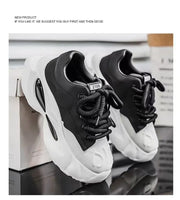 Chunky Sneakers Men Designer Soft Sole Sport Shoes Fashion Casual Microfiber Leather Upper Height Increased Platform White Shoes