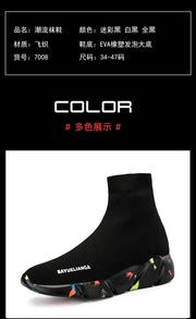 High-top Sock Sneakers Men Large Size 47 Women Sock Shoes Comfortable Breathable Casual Sport Shoes Lightweight Sneakers Male