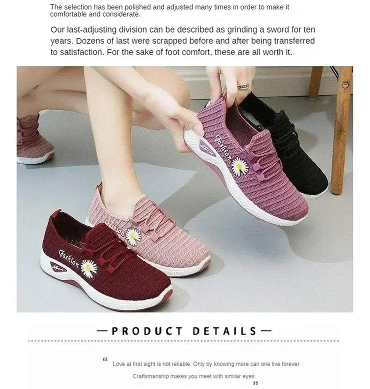 2025 NEW Stylish Women's Casual Flats in Fabric, Soft Sole Sneakers for Light Running and Everyday Wear