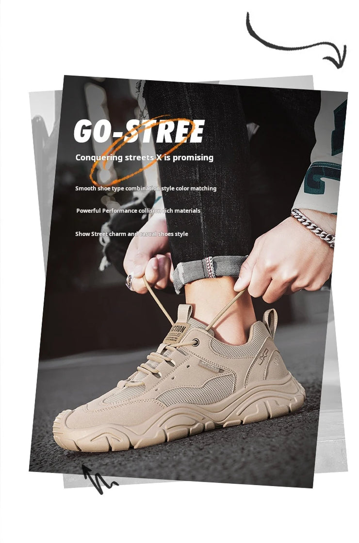 Sneakers for Men Fashion Lace Up Platform Shoe White Breathable Comfortable Male Sport Running Shoes Zapatillas 2025