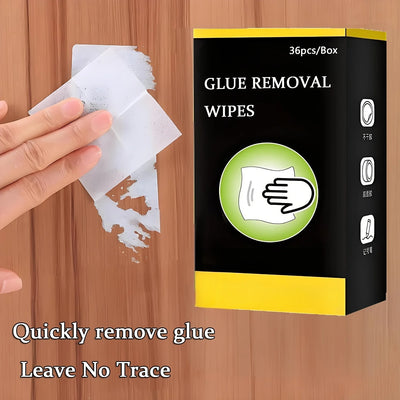 Disposable adhesive removal wipes - portable residue free cleaner suitable for kitchen, bathroom, living room, and car surfaces