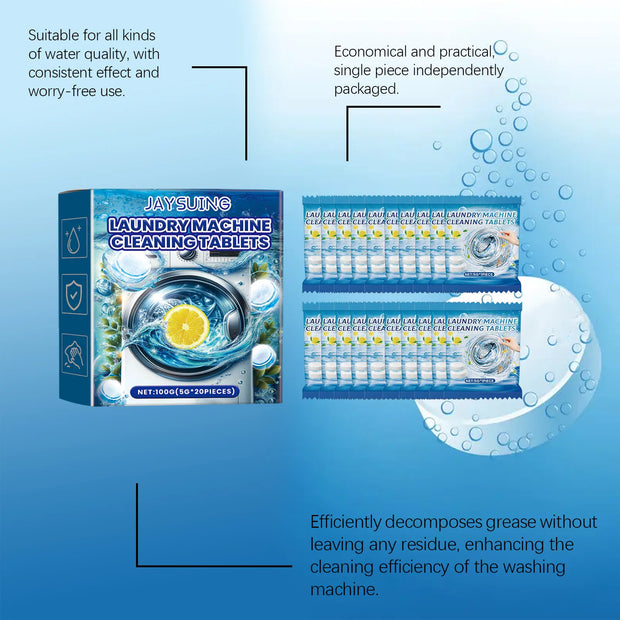 12/20Pcs Household Cleaning Accessories Washing Machine/Toilet Bowl/Pipe Cleaning Tablets Effervescent Cleaning Tablets Cleaner