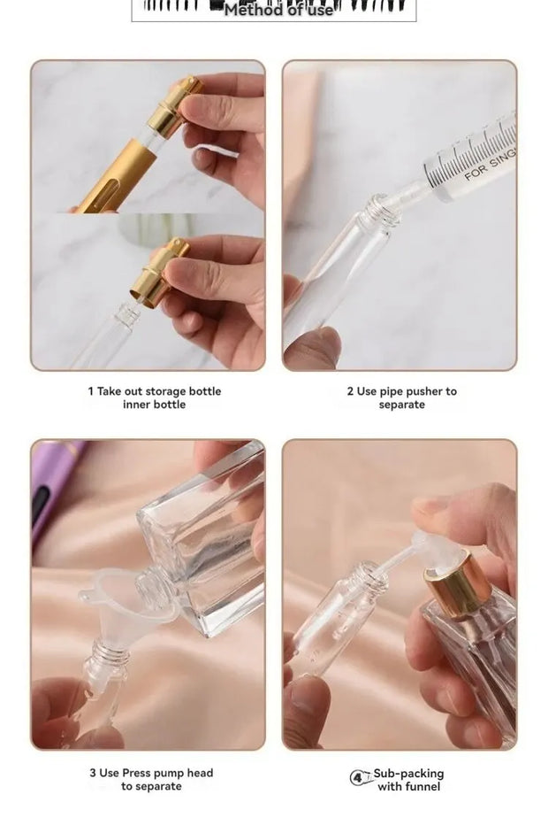 10ml Ultra Fine Spray Perfume Dispenser Visible Small Open Window Perfume Dispenser Bottle Portable Travel Sample Push Bottle
