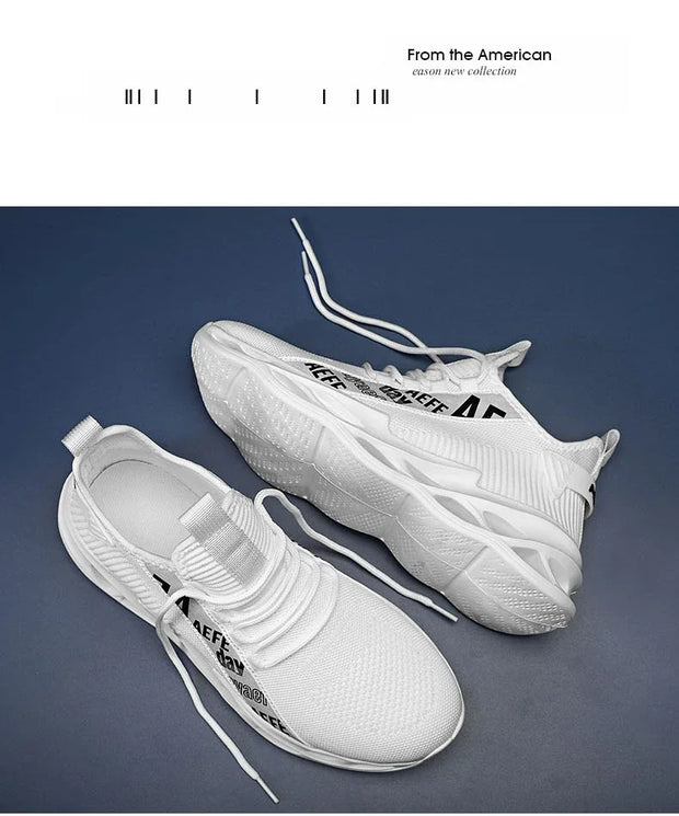 2025 New Men's Sneakers Mesh Breathable Running Shoes Fashion Outdoor Lace Up Sport Casual Shoes Lightweight Comfortable