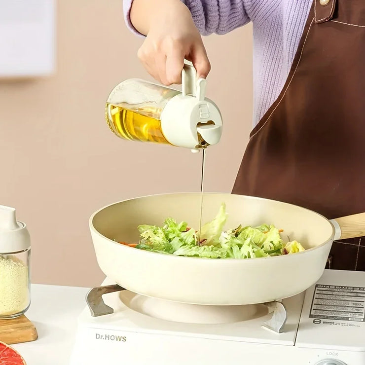 Dual purpose kitchen oil spray can leakproof oil can glass spray bottle kitchen household Plastic or glass bottle body