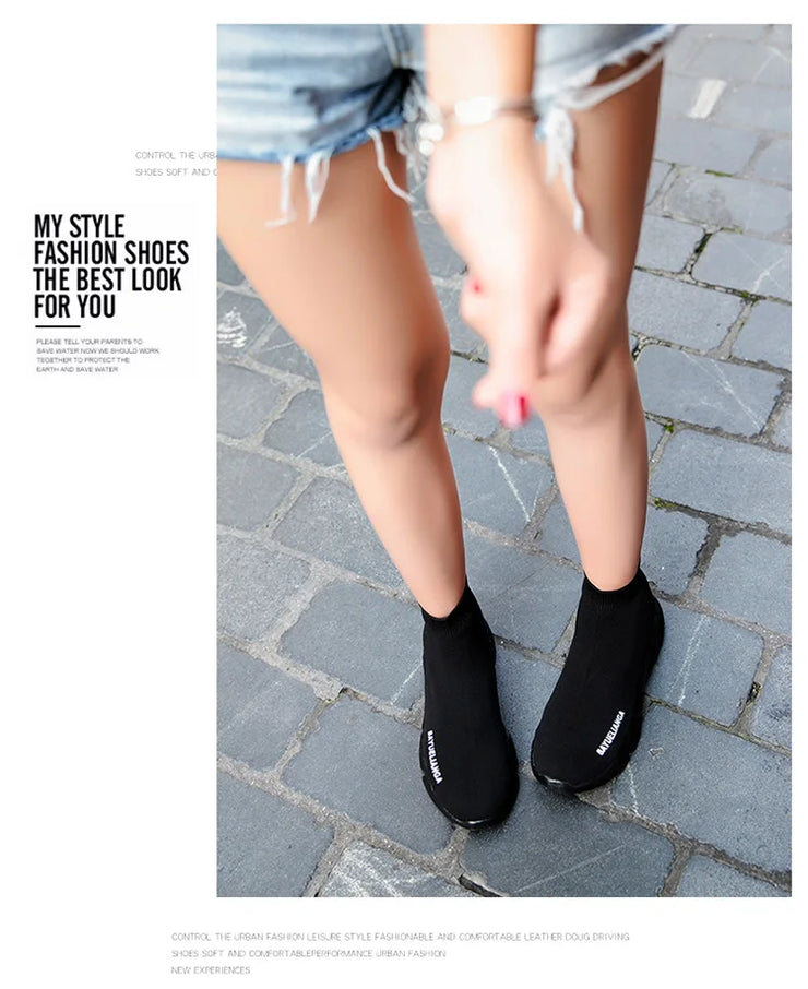 High-top Sock Sneakers Men Large Size 47 Women Sock Shoes Comfortable Breathable Casual Sport Shoes Lightweight Sneakers Male