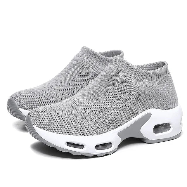 Women Sneakers 2020 Spring Flat Shoes Slip on Platform Sneakers for Women Black Breathable Mesh Sock Sneakers Shoes