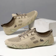 Men Fashion Sneakers Mesh Casual Shoes Lether Lac-up Mens Summer Lightweight Vulcanize Shoes Walking Sneakers Zapatillas Hombre