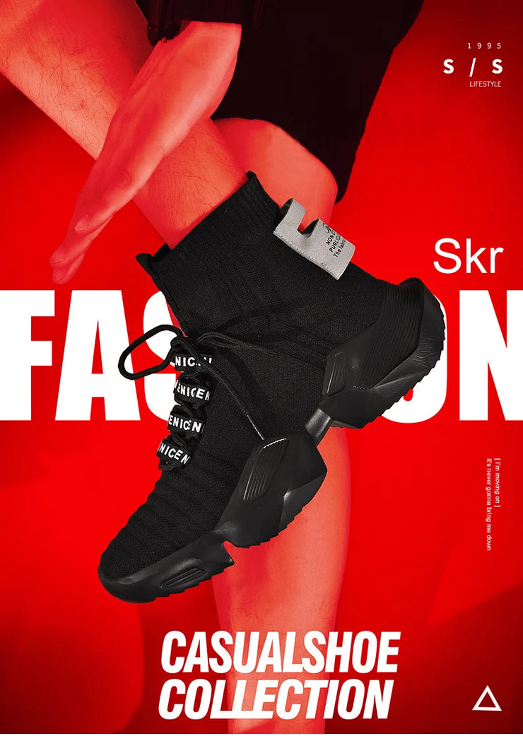 2025 New In Men's Retro Sock Sneakers High Top Chunky Men Shoes Breathable Thick Bottom Casual Shoes Zapatos De Hombre