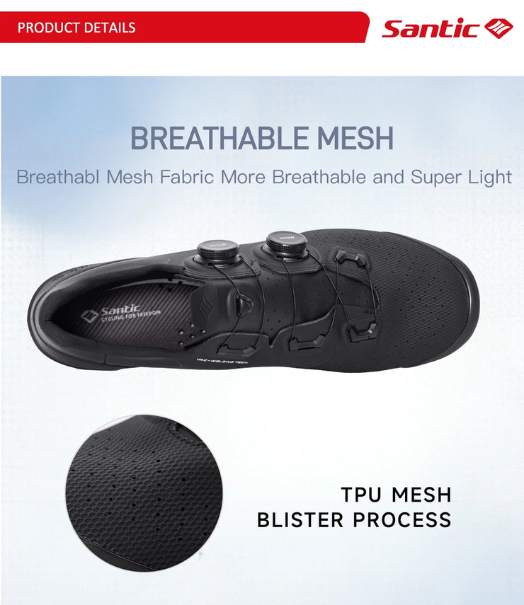 Santic Cycling Mountain Lock Shoes Outdoor Riding Sport MTB Bike Indoor Biking Carbon Fiber Sole Sneakers Comfortable Breathable