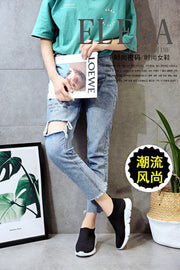 Women Shoes Knitting Sock Sneakers Women Lightweight Casual Slip On Flat Laides Shoes Woman Plus Size Loafers Walking Famela