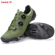 Santic Cycling Mountain Lock Shoes Outdoor Riding Sport MTB Bike Indoor Biking Carbon Fiber Sole Sneakers Comfortable Breathable