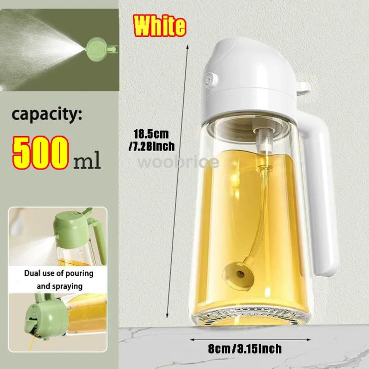 500ml Glass oil spray kitchen Spray Oil Sprayer Bottle Spray Oil Dispenser Oils Jar Cruet BBQ Baking Roasting Picnic Tool