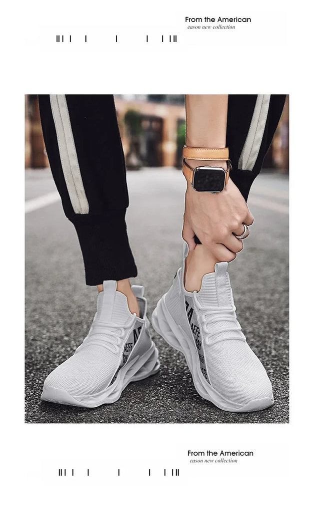 2025 New Men's Sneakers Mesh Breathable Running Shoes Fashion Outdoor Lace Up Sport Casual Shoes Lightweight Comfortable
