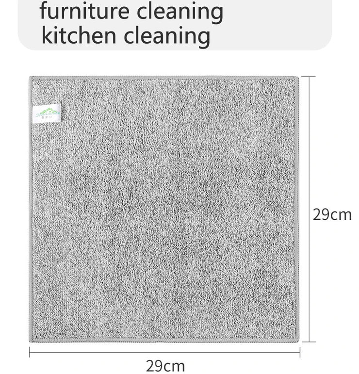 Bamboo Charcoal Fiber Cleaning Cloth Rags Water Absorption Non-Stick Oil Washing Kitchen Towel Household Cleaning Wiping Tools