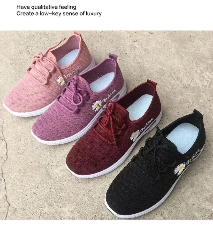 2025 NEW Stylish Women's Casual Flats in Fabric, Soft Sole Sneakers for Light Running and Everyday Wear