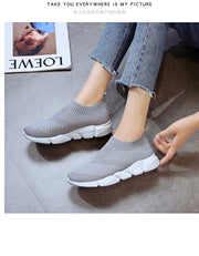 Women Shoes Knitting Sock Sneakers Women Lightweight Casual Slip On Flat Laides Shoes Woman Plus Size Loafers Walking Famela