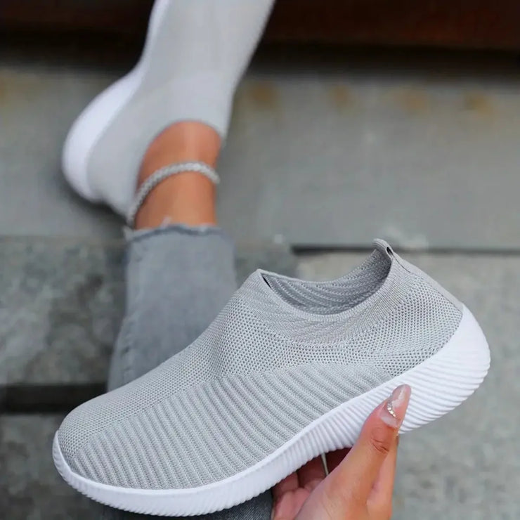 YRZL Womens Shoes Knitting Sock Sneakers Women Flat Shoes Casual Breathable Comfortable Slip on Flats Walking Shoes for Women