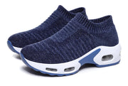 Women Sneakers 2020 Spring Flat Shoes Slip on Platform Sneakers for Women Black Breathable Mesh Sock Sneakers Shoes