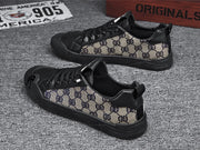 Luxury Black Men's Canvas Sneakers Designer Flat Vulcanized Shoes Men Low Top Casual Skateboard Shoes For Men Fashion Sneakers