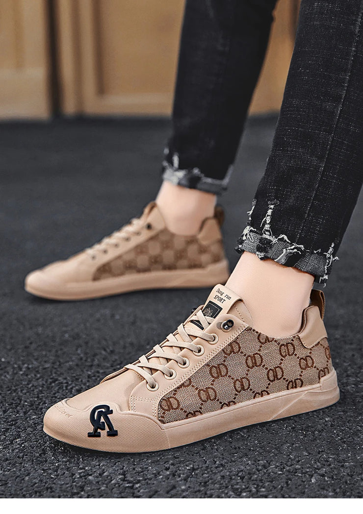 Luxury Black Men's Canvas Sneakers Designer Flat Vulcanized Shoes Men Low Top Casual Skateboard Shoes For Men Fashion Sneakers
