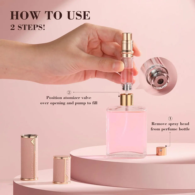 Perfume Travel Refillable Bottle 5ml Perfume Atomizer Bottle Portable Size Sprayer Bottle Luxurious Pocket Perfume Dispenser