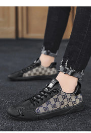 Luxury Black Men's Canvas Sneakers Designer Flat Vulcanized Shoes Men Low Top Casual Skateboard Shoes For Men Fashion Sneakers