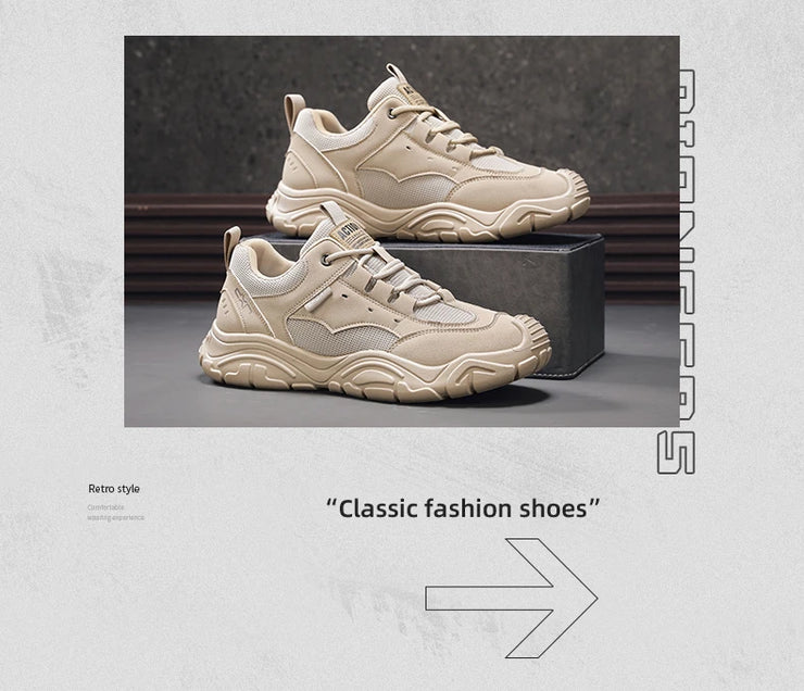 Sneakers for Men Fashion Lace Up Platform Shoe White Breathable Comfortable Male Sport Running Shoes Zapatillas 2025
