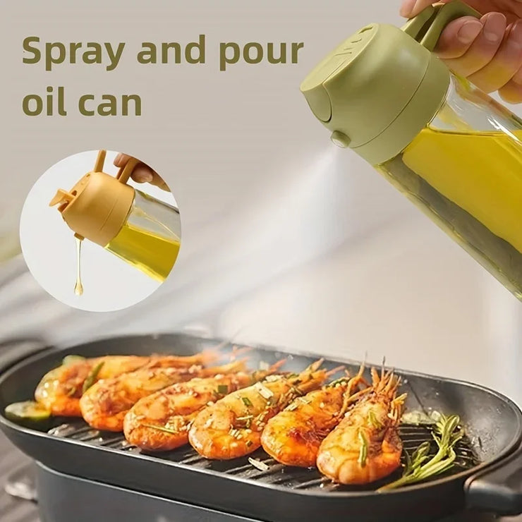 Dual purpose kitchen oil spray can leakproof oil can glass spray bottle kitchen household Plastic or glass bottle body
