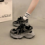 Chunky Platform Sneakers for Women Spring Fashion Thick Sole Vulcanized Shoes Woman Non Slip Mesh Breathable Casual Sports Shoes