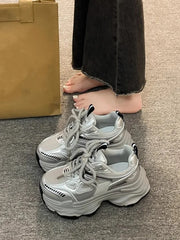 Women Sneakers Platform Flat Shoes Trainers Ladies Thick Sole Sneakers Fashion Casual Shoes Thick Sole Tennis Vulcanized Shoes