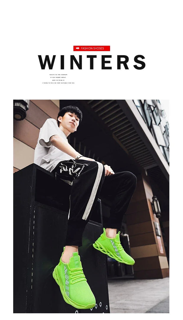 2025 New Men's Sneakers Mesh Breathable Running Shoes Fashion Outdoor Lace Up Sport Casual Shoes Lightweight Comfortable