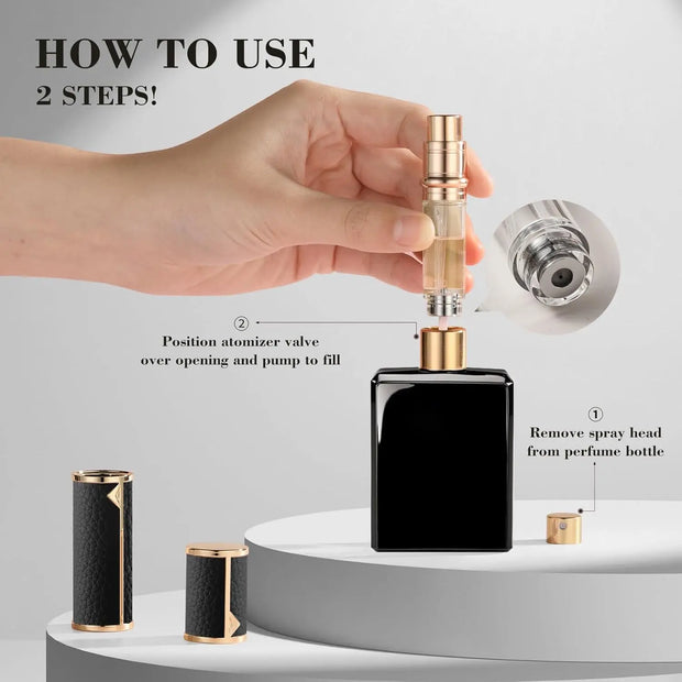 Perfume Travel Refillable Bottle 5ml Perfume Atomizer Bottle Portable Size Sprayer Bottle Luxurious Pocket Perfume Dispenser