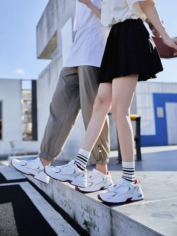 Mesh Sports Casual Running Round Toe Sports Women's Breathable Shoe Are Lightweight Comfortable Low Tie Shoes for Outdoor Hiking